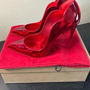 Christian Louboutin Hot Chick 100 Patent Psychic Red Heels